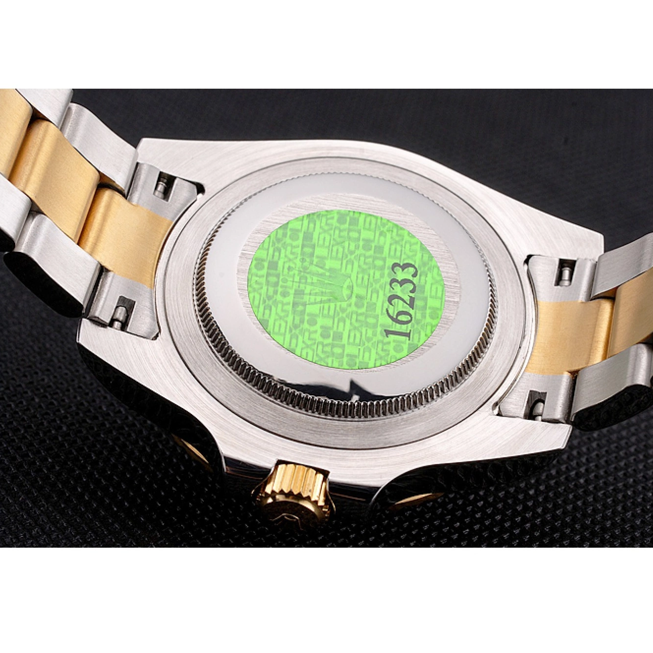Aaa replica Bezel Black Markings Steel Swiss Diamond Tone Rolex Submariner Bracelet Dial Gold Two Gold 0521